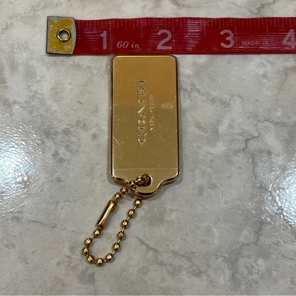 Coach Large Gold Tone Bag Tag 2 1/2” x 1” New - Picture 4 of 4